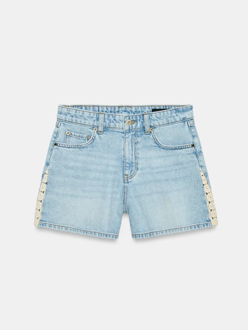 Zara crochet jean shorts